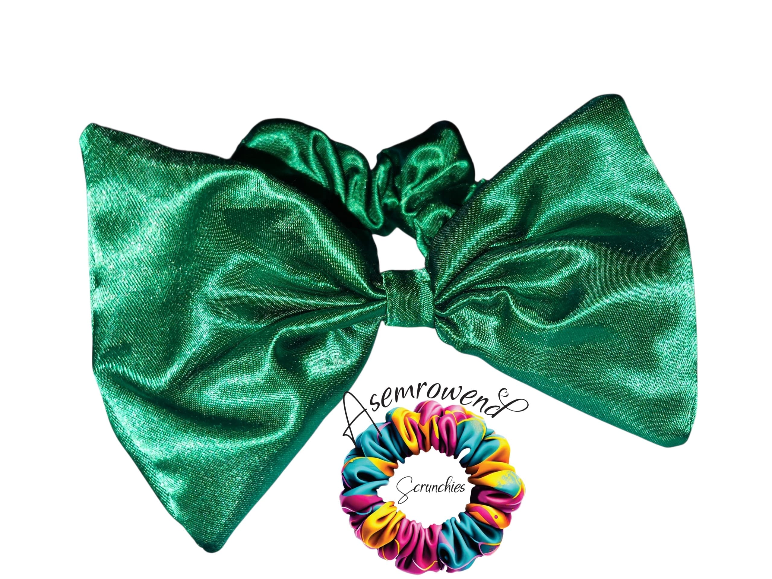 Green silk scrunchie