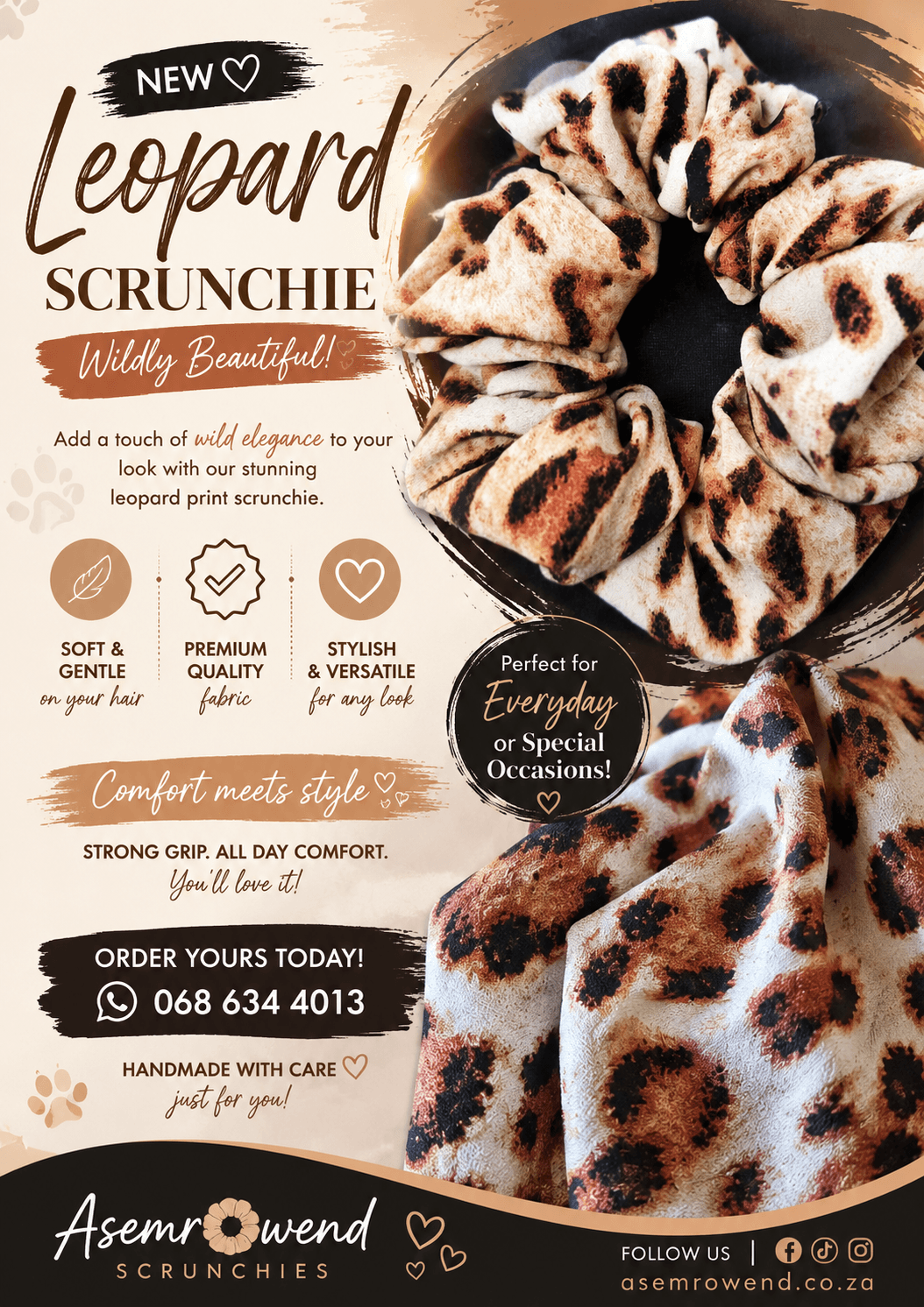 Leopard scrunchie