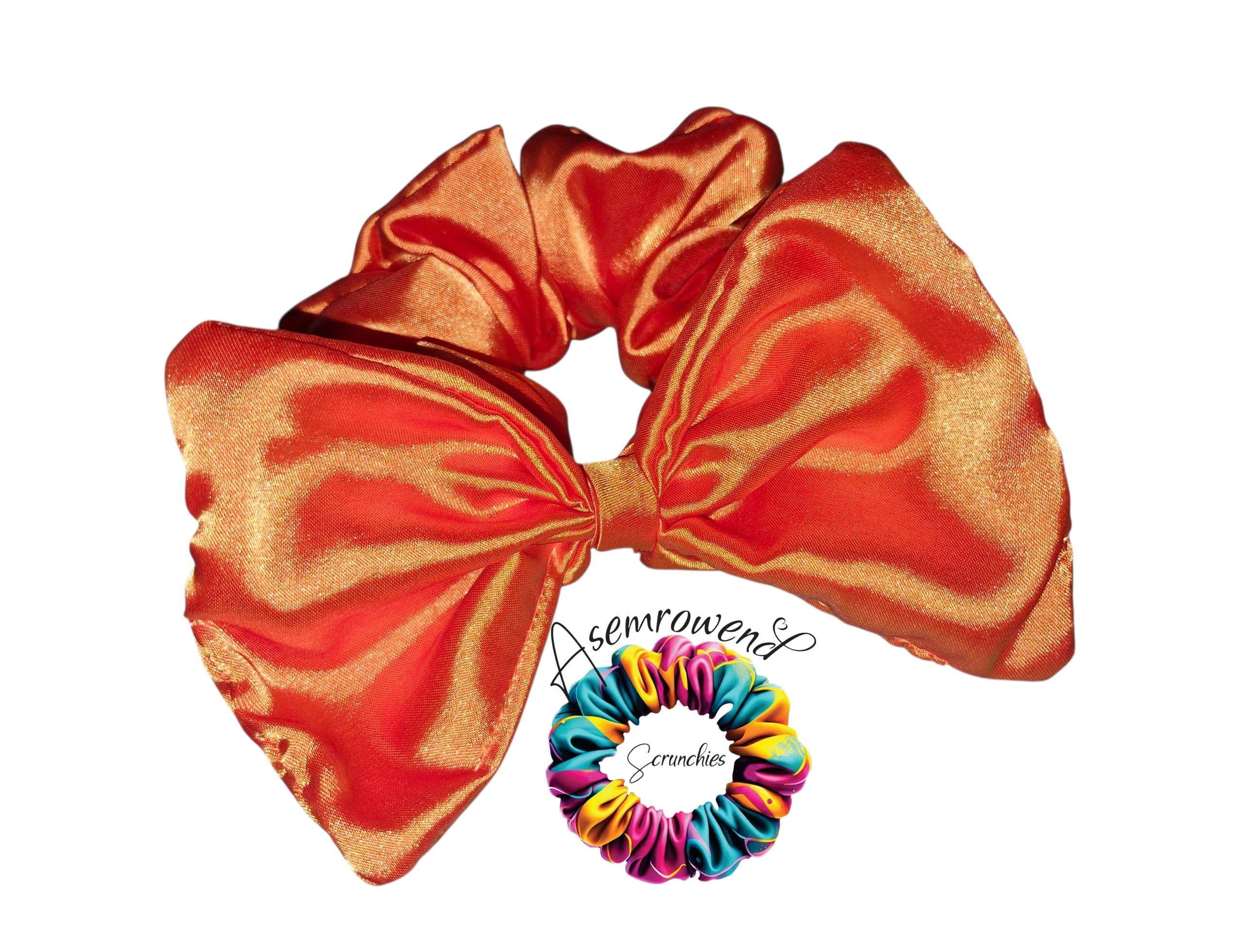 Orange bow scrunchie