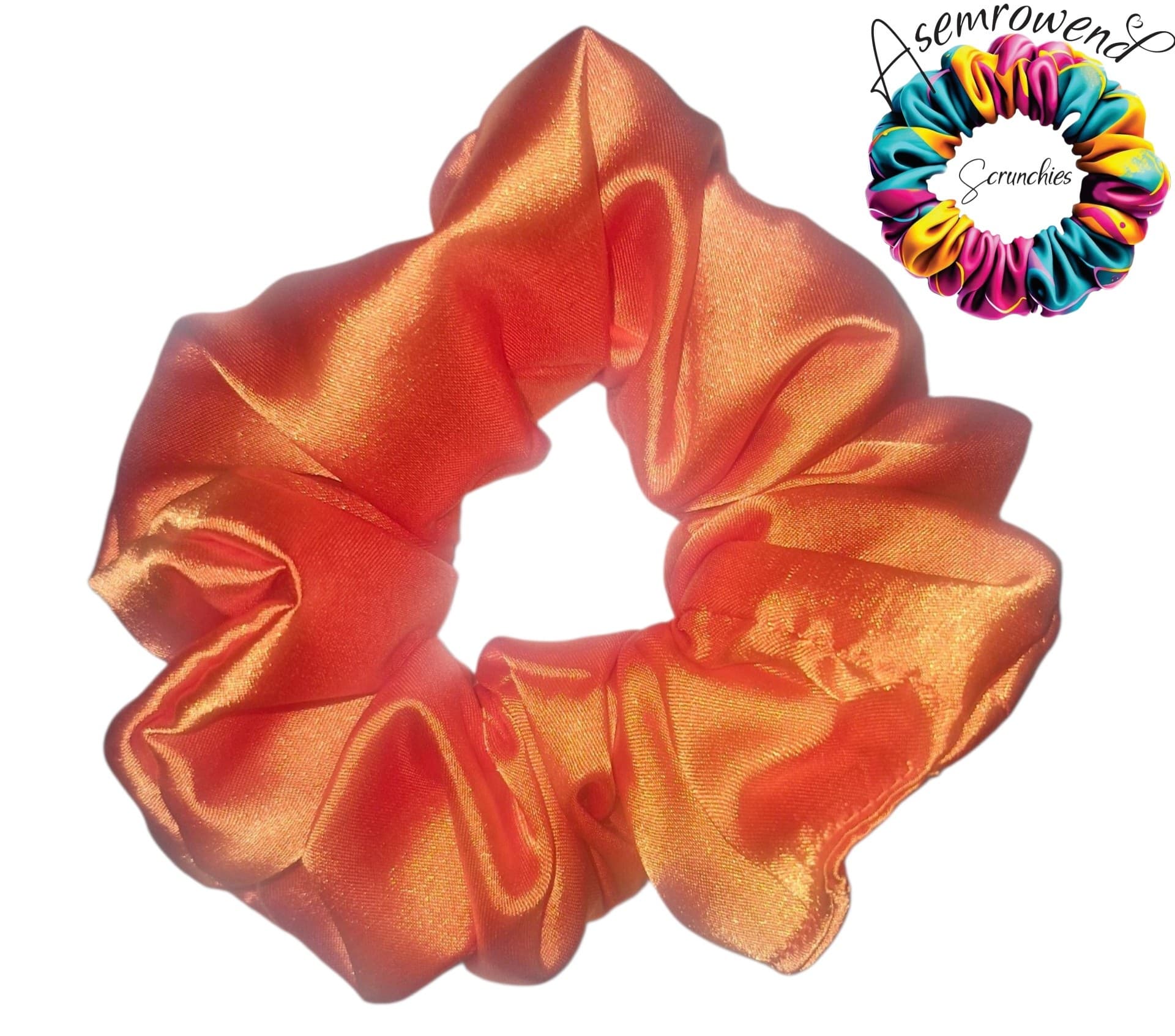 Orange silk scrunchie