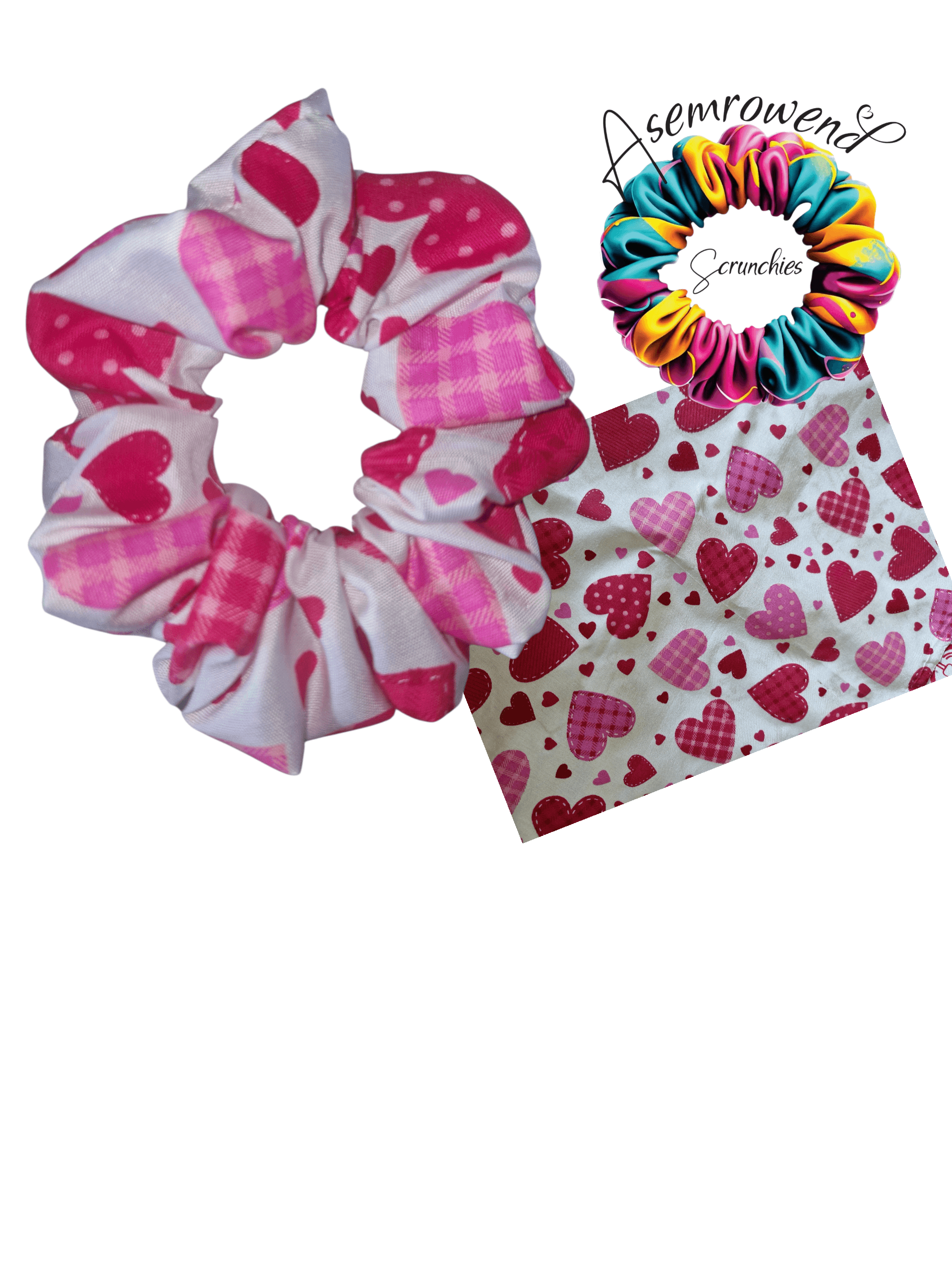 Valentines pink scrunchie